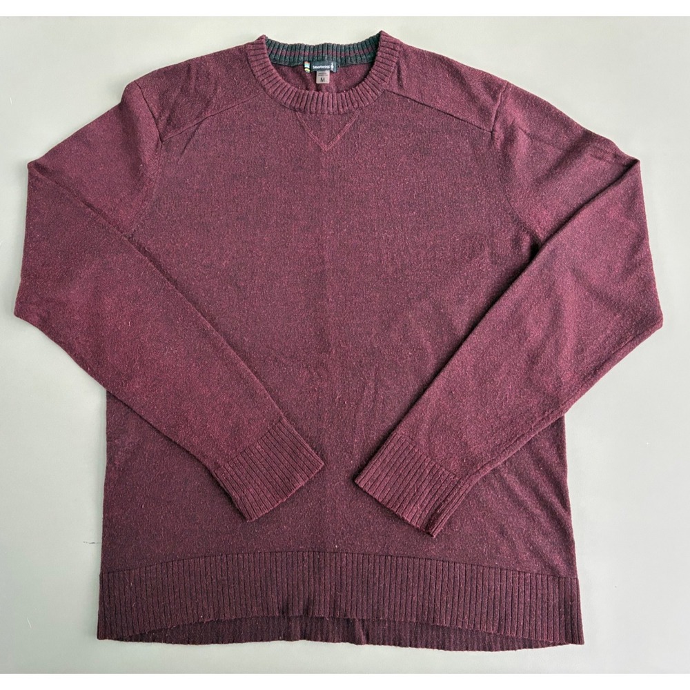 Smartwool Merino Wool Blend Crewneck Sweater Burgundy Heather Size M